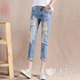 大破洞牛仔裤图片,大破洞牛仔裤的时尚演绎